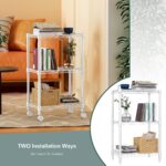 MZG 204kg Capacity Heavy Duty 3-Tier Metal Storage Shelving Unit with Wheels, Adjustable Wire Rack Organizer for Garage, Kitchen, Bathroom, or Laundry (White, 30L x 45W x 75H cm) - Image 7