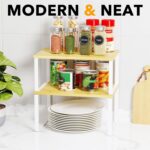 Kitchen Countertop Organizer, Kitchen Organizers and Storage Cabinet Shelf, Expandable Stackable Kitchen Storage Shelf Spice Rack, Kitchen Pantry Organizer Bathroom Counter Organizer (Natural Beige) - Image 6