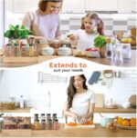Kitchen Spice Rack Organizer for Cabinet, 2 Tier Expandable Bamboo Kitchen Shelf Organizer, Cupboard Organizers and Storage Great for Kitchen Cabinet, Cupboard,Pantry and More - Image 3