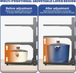 U-HOOME 6-Tier Pots and Pans Organizer for under Cabinet,Heavy Duty Adjustable Pot Pan Organizer Rack for Kitchen Organization and Storage under Sink Organizers and Storage for Pots, Pans and Lids - Image 4
