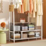 Angju 3-Tier Stackable Closet Organizers and Storage Basket, Shelves with Wood Top, Foldable Clothes Storage Bin/Cube Drawer Organizer for Wardrobe, Space-Saving, Closet Organization - Image 7