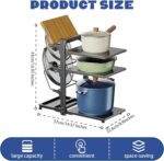U-HOOME 6-Tier Pots and Pans Organizer for under Cabinet,Heavy Duty Adjustable Pot Pan Organizer Rack for Kitchen Organization and Storage under Sink Organizers and Storage for Pots, Pans and Lids - Image 2