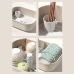 Dish Drying Rack,Large Dish Racks Organizers with Drainboard,Household with Lid Dish Draining RacK,Tableware Storage Box for Kitchen Counter Cabinets,for Kitchen,35 * 27 * 29CM (White) - Image 7