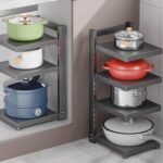 Adjustable Height & Position 4‑Tier Pots & Pans Organizer Rack – Heavy‑Duty Pot & Lid Holder for Kitchen Cabinets or Counter | Modular Layout, Space‑Saving Design - Image 6