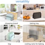 Cutting Board Organizer, Metal Rack Holder for Chopping Boards, 5 Slots Dish and Plate Holder Stand for Kitchen Cabinet Storage, Cookie Pans, Baking Sheet, Countertop Bakeware Organizers, (2 Pack) - Image 4