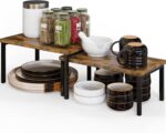 Cabinet Organizer Shelf,Set of 2 Kitchen Cabinet Organizer Counter Shelves,Cupboard Organizer Countertop Desk Shelves, Spice Rack for Kitchen Pantry Organizers and Storage, Display Cabinet Shelf Room