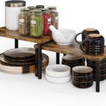 Cabinet Organizer Shelf,Set of 2 Kitchen Cabinet Organizer Counter Shelves,Cupboard Organizer Countertop Desk Shelves, Spice Rack for Kitchen Pantry Organizers and Storage, Display Cabinet Shelf Room