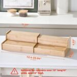 Kitchen Spice Rack Organizer for Cabinet, 2 Tier Expandable Bamboo Kitchen Shelf Organizer, Cupboard Organizers and Storage Great for Kitchen Cabinet, Cupboard,Pantry and More - Image 9