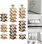Foldable Bamboo Shoe Rack Space-Saving Wooden 5-Tier Storage Shelf for Entryway Sturdy Design Large Capacity Shoe Holder for Shoes - Image 4
