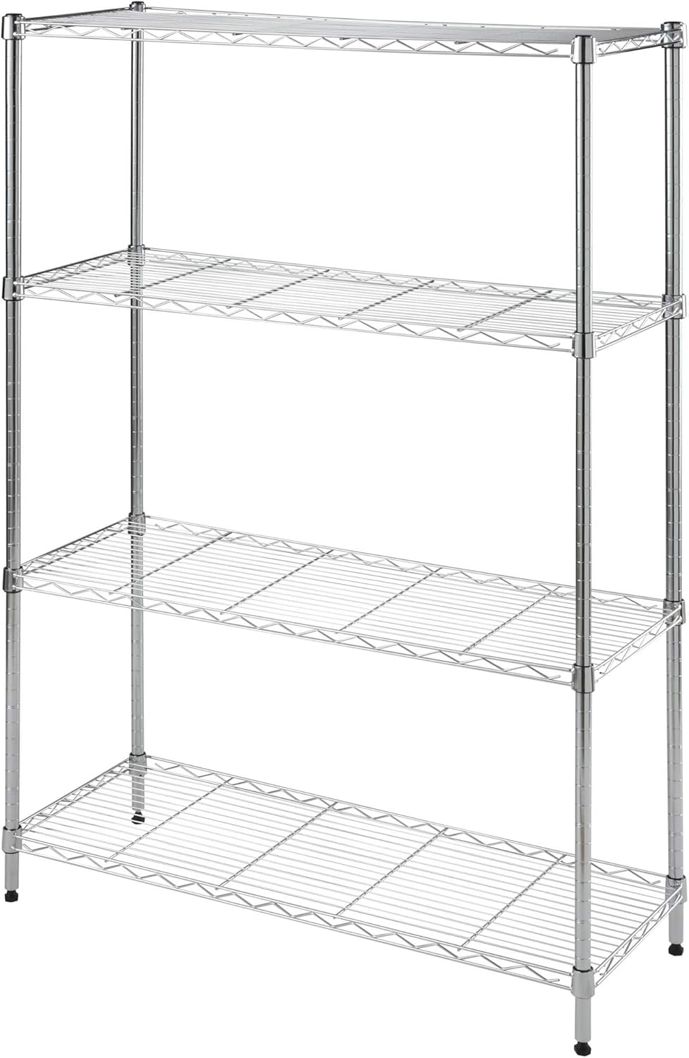 71v6WbprQOL._AC_SL1500_.jpg CamelTough Wire Rack 4 Shelf Adjustable Storage Rack, Heavy Duty Shelving Unit for Pantry, Laundry, Bathroom, Kitchen, 600Lbs Capacity, White, 90L X 35W X 135H cm, HTC-WR603 - Image 1