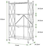4-Tier Shelf Organizer Foldable Bookcase Ladder Shelf Storage Rack - Image 2