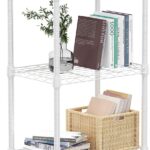 MZG 204kg Capacity Heavy Duty 3-Tier Metal Storage Shelving Unit with Wheels, Adjustable Wire Rack Organizer for Garage, Kitchen, Bathroom, or Laundry (White, 30L x 45W x 75H cm)