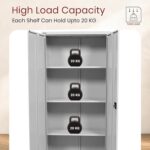 RIGID OEM Steel Office Cupboard | Professional Metal Storage Cabinet for Files, Pre Assembled | Adjustable Internal Shelves, Secure Locking System, Industrial Grade Build, Grey (39D x 85W x 180H CM) - Image 6