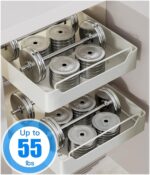 U-HOOME Pull Out Cabinet Drawer Organizer Fixed with Adhesive,Slide Out Drawer Pantry Storage Shelves,Kitchen Spice Rack Under Cabinet Storage Fits Spices,Sauces,Cans (Spice rack-40cm) - Image 5