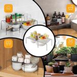 ALMEKAQUZ Freezer Shelf Organizer, Expandable Cabinet Storage Shelf with Rustproof Metal Wire, Adjustable Kitchen Cabinet Organizer Spice Rack for Frige, Pantry, Cupboard, Countertop - Black - Image 5