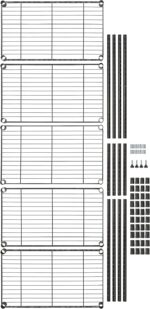 Amazon Basics 5-Shelf Narrow Storage Unit With Height Adjustable Shelves & Levelling Feet, 453 kg Max Weight, Black, 34 cm D x 58.9 cm W x 152.5 cm H, No Wheels - Image 7
