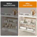 Pull Out Cabinet Organizer Fixed with Adhesive Nano Film, Slide Out Dish Drying Rack for Kitchen Cabinets, Pull Out Drawer for Kitchen Under Sink Organizer - Image 2