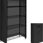 Storage Shelving Unit Cover, Waterproof Protective Outdoor Indoor Shelf Cart Cover With Zipper (36" Wx18 Dx72 H)