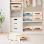 U-HOOME Closet Organizers and Storage,4pcs Fabric Foldable Clothes Organizers Bins for Closet,Stackable Storage Shelf Drawers for Cupboard Wardrobe Bedroom,Living Room,Under Bed (Beige) - Image 9