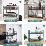TAME Spice Rack Organizer for Countertop, 2-Tier Kitchen Countertop Organizer Shelf, Foldable Seasoning Storage Shelf, Bathroom Organizer Stand, Home Storage and Organizers Kitchen Pantry Shelves - Image 6