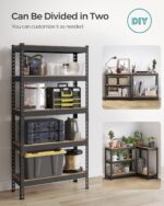 SONGMICS 5-Tier Storage Shelves, Set of 2 Garage Storage, Boltless Assembly, Adjustable Shelving Units, 11.8 x 29.5 x 59.1 Inches, Load 1929 lb Each, Shed Warehouse Basement, Black UGLR300B02 - Image 7