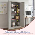 RIGID OEM Steel Office Cupboard | Professional Metal Storage Cabinet for Files, Pre Assembled | Adjustable Internal Shelves, Secure Locking System, Industrial Grade Build, Grey (39D x 85W x 180H CM) - Image 4