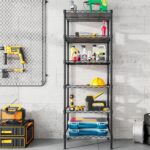 6 Tier Shelving Unit Adjustable Storage Shelf Metal Storage Rack Wire Shelves 16.54" L x 11.82" W x 63" H for Pantry Closet Kitchen Laundry (Black, 6 Tier) - Image 8