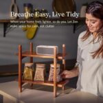 Brick Brown ® Premium Zen Organizer | Wooden Spice Rack | 2-Tier Kitchen Countertop | Cabinet Storage Shelf | Tiered Shelf Organizer | Grocery Rack Kitchen Storage Racks/Spice Shelf (41 x 23 x 38 Cm) - Image 4