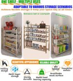 Foldable Shoe Rack 6-Tier Shoe Storage Organizer Cabinet, Narrow Shoes Shelf for Entryway Bedroom Closet, Space Saving Shoe Stand for Men & Women, Easy Assembly (Gold) - Image 7