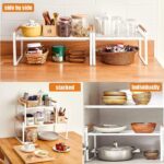 U-HOOME Kitchen Cabinet Pantry Shelf,Cupboard Stand Spice Rack Organizer,Stackable Countertop Organization and Storage For Kitchen Bathroom Office (1 pack-White Large) - Image 7