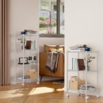 MZG 204kg Capacity Heavy Duty 3-Tier Metal Storage Shelving Unit with Wheels, Adjustable Wire Rack Organizer for Garage, Kitchen, Bathroom, or Laundry (White, 30L x 45W x 75H cm) - Image 4