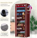 YouCopia Collapsible Wardrobe 9 Shelves Storage Clothes Storage Rack Quick Wardrobe/Cabinet/Multipurpose Storage Rack, Foldable, Collapsible Fabric Organizer (Maroon) - Image 5