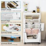 ANTOLE 5 Tiers Movable Bookshelf Cart with Wheels, Removable Unique Bookcase,for Home and School Desk Side Books and Magazine Holder Space Saving - Image 5