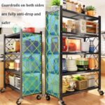 Metal Shelf Storage Shelves, Foldable Kitchen Stand Storage Shelves, Shelf Unit with X Side Frame, High Density Mesh for Garage, Pantry, Bathroom (28.5x14.5x64cm-5 Tiers) - Image 6