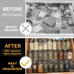 Jadehom Spice Drawer Organizer, 4Tier Clear Acrylic Expandable From 13" to 26" Seasoning Jars Drawer Insert, Kitchen Drawer Spice Rack Tray for Cabinet/Countertop - Image 7
