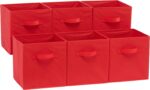 Amazon Basics Foldable Storage Cubes, 6-Pack, Red, 26.6 x 26.6 x 27.9 cm
