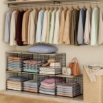 Angju 3-Tier Stackable Closet Organizers and Storage Basket, Shelves with Wood Top, Foldable Clothes Storage Bin/Cube Drawer Organizer for Wardrobe, Space-Saving, Closet Organization - Image 2