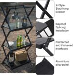 Crystalberry 2 in 1 Folding Shelf Storage Rack, 3-Tier Heavy Duty Foldable Metal Rack Storage Shelving Unit, Aluminum Alloy Organizer Shelves with Carry Bag for Kitchen Camping Picnic - Image 5