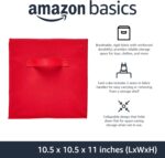 Amazon Basics Foldable Storage Cubes, 6-Pack, Red, 26.6 x 26.6 x 27.9 cm - Image 2