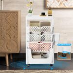 ANTOLE 5 Tiers Movable Bookshelf Cart with Wheels, Removable Unique Bookcase,for Home and School Desk Side Books and Magazine Holder Space Saving - Image 4