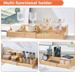 Kitchen Spice Rack Organizer for Cabinet, 2 Tier Expandable Bamboo Kitchen Shelf Organizer, Cupboard Organizers and Storage Great for Kitchen Cabinet, Cupboard,Pantry and More - Image 6