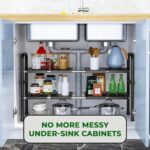 2-Tier Expandable Under Sink Organizer – Adjustable Cabinet Storage Rack with Removable Panels for Kitchen & Bathroom Cabinets - Image 8