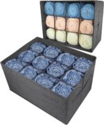 Closet Organizer, 12-Cell Drawer Storage Box for Clothes Jeans Pants Sweaters Towels T-Shirts, Wardrobe Shelf Divider for Home Closet Storage, Foldable Durable Fabric Organizer, 1 Pcs Gray