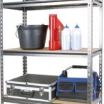 Tactix 5-Tier Storage Shelves, Industrial strength steel, Boltless Assembly, Powder Coated, Holds upto 320 kg/Shelf, For Shed Warehouse Basement Garage, Grey, Size: 86.5W x 35.5D x 183H cm- 329016