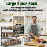 U-HOOME Spices Organizer For Cabinet,Metal Height-Adjustable Standing Spice Rack Seasoning Organizer Rack,Countertop Organizer Kitchen Storage & Organization Shelf for Pantry Bathroom (40cm 3tire) - Image 9