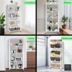 Sulfar 5 Tier Foldable Storage Shelves | Multipurpose Storage Rack for Kitchen, Living Room, Bedroom, Garage | Easy Assembly Cabinet Organizer Shelf (White) | 5-Shelf - Image 3