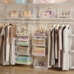6 Tier Closet Hanging Organizer, Separable Hanging Closet Shelves with 4 Hangers & 5 Hooks, Freestanding Wire Storage Baskets for Clothing Sweaters Socks Handbags, Wardrobe Organization (31x30x152cm) - Image 8