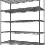 REIBII 45.5''W Wire Shelving Unit, 5 Tier Metal Storage Shelves for Storage Rack, Adjustable Metal Shelving Shelf for Pantry Shelves Kitchen Steel Shelving, Office School, 45.5" W x 71" H x 17.7" D