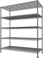 REIBII 45.5''W Wire Shelving Unit, 5 Tier Metal Storage Shelves for Storage Rack, Adjustable Metal Shelving Shelf for Pantry Shelves Kitchen Steel Shelving, Office School, 45.5" W x 71" H x 17.7" D