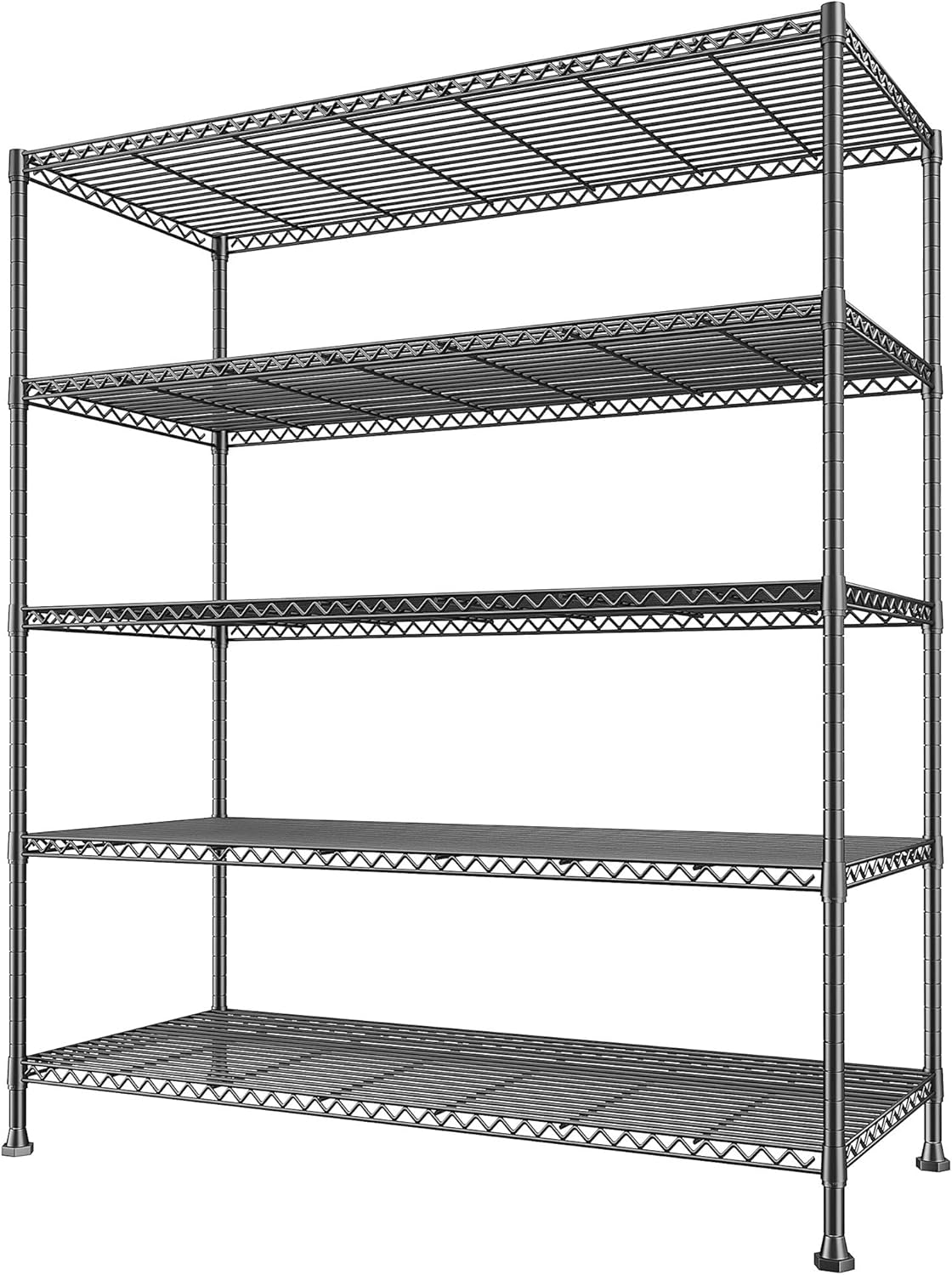 81gGhfSdJDL._AC_SL1500_.jpg REIBII 45.5''W Wire Shelving Unit, 5 Tier Metal Storage Shelves for Storage Rack, Adjustable Metal Shelving Shelf for Pantry Shelves Kitchen Steel Shelving, Office School, 45.5" W x 71" H x 17.7" D - Image 1